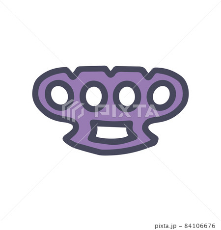 brass knuckles color vector doodle simple icon 84106676