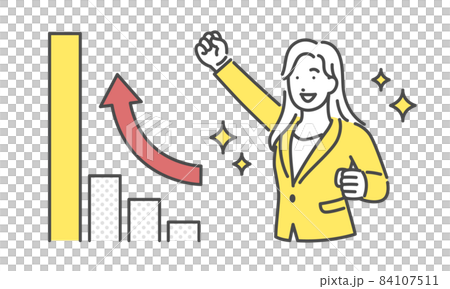 上升圖和西裝女人 84107511