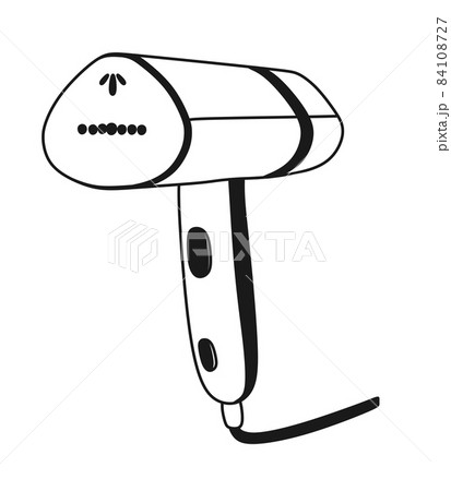 Clothes steamer home handmade Vector illustration in linear doodle style on a white background. Clothes steamer home handmade Vector illustration in linear doodle style on a white background. 84108727