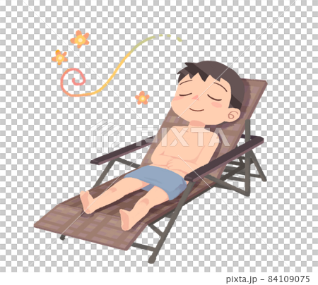 外気浴でととのう男性 84109075