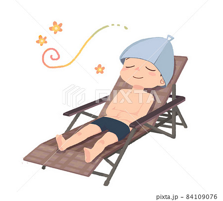 外気浴でととのう水着の男性 84109076