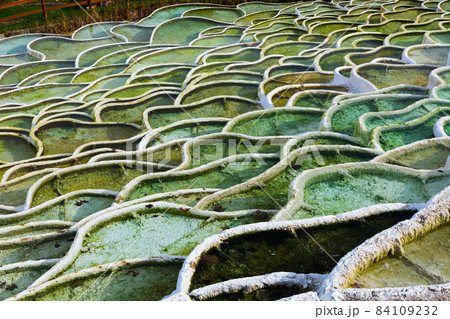 Mineral terraces in Egerszalok thermal spa 84109232