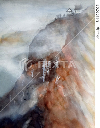 四国の霊場　石鎚神社　紅葉と雲海 84109706