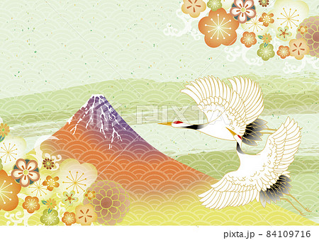 鶴のいる美しい和柄 84109716
