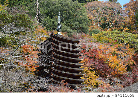 秋の談山神社　十三重塔　奈良県桜井市多武峰 84111059