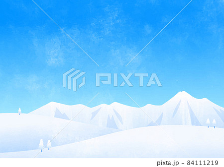 雪原と雪山 横長 84111219