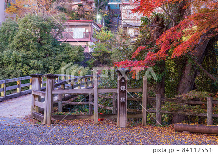 （山梨県）日本三奇橋　紅葉期の猿橋 84112551
