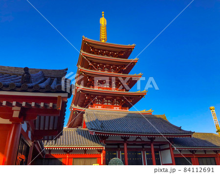 東京浅草・浅草寺五重塔 東京浅草・浅草寺五重塔 84112691