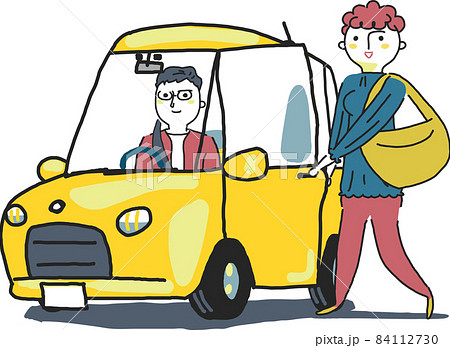 カップルと自動車 イラスト素材 カップルと自動車 イラスト素材 84112730