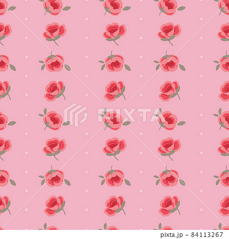 Elegant cute vertical striped rose pattern with dots on pink 84113267
