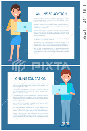 Online Education Poster Add Text, Man and Woman 84113611