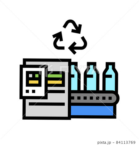 plastic recycling conveyor color icon vector illustration 84113769