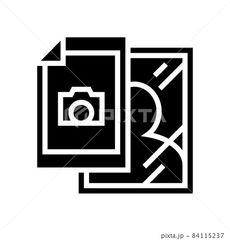 photographic paper and photo frame glyph icon vector illustration 84115237