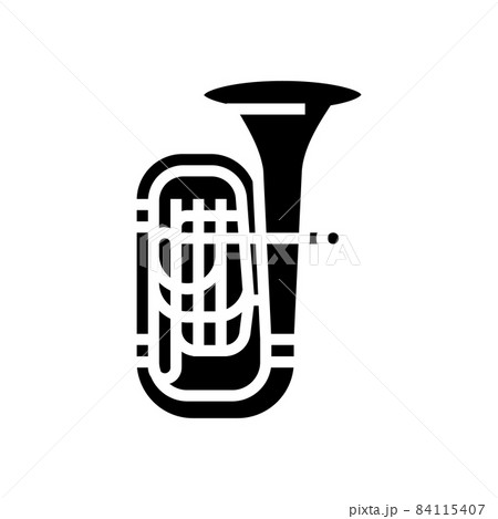 tuba jazz music instrument glyph icon vector illustration 84115407