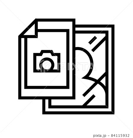 photographic paper and photo frame line icon vector illustration 84115932