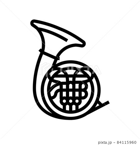 horn orchestra musician instrument line icon vector illustration 84115960