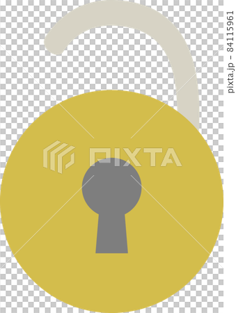 丸い鍵のイラスト(ロック解除) 丸い鍵のイラスト(ロック解除) 84115961