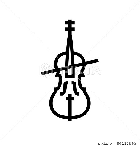 cello orchestra music instrument line icon vector illustration 84115965