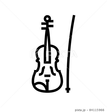 violin music instrument line icon vector illustration 84115966