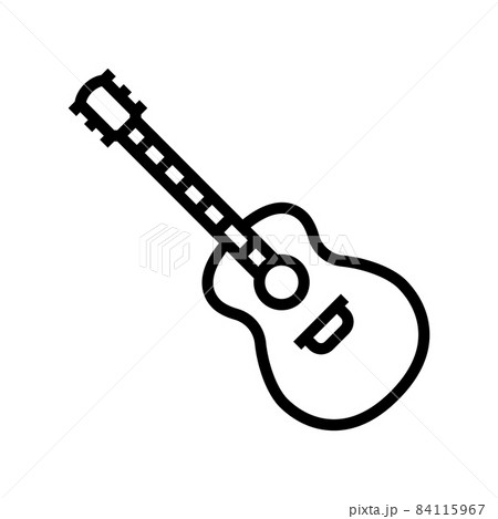 guitar musical instrument line icon vector illustration 84115967