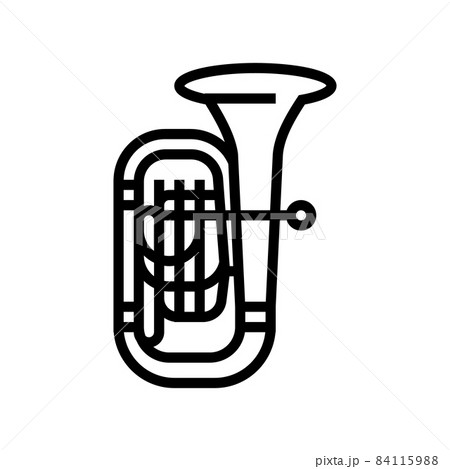 tuba jazz music instrument line icon vector illustration 84115988