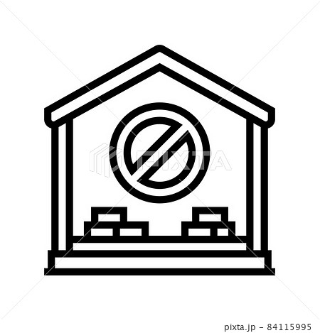 interior house demolition line icon vector illustration 84115995
