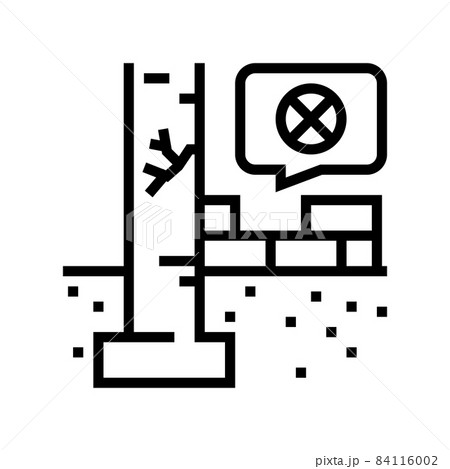 heavy below grade foundations line icon vector illustration 84116002