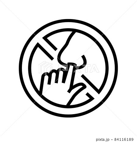 pick nose line icon vector illustration 84116189