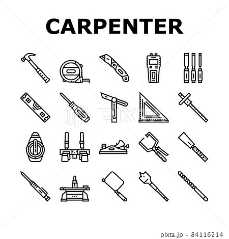 carpenter tools clipart black and white