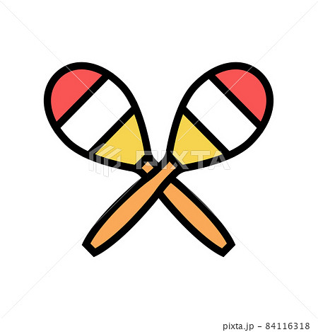 maracas carnival musician instrument color icon vector illustration 84116318