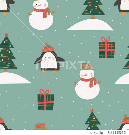 Christmas and New Year symbols hand drawn seamless pattern. Vector cute print. Digital paper. Design element. Christmas and New Year symbols hand drawn seamless pattern. Vector cute print. Digital paper. Design element. 84116366