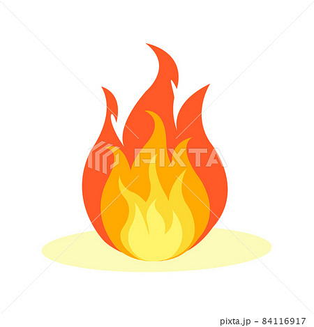 Flat Fire Icon Isolated on White Flat Fire Icon Isolated on White 84116917