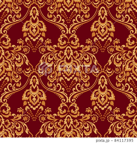 Floral wallpaper. Classic Baroque floral ornament. Seamless vintage pattern. Vector illustration Floral wallpaper. Classic Baroque floral ornament. Seamless vintage pattern. Vector illustration 84117395