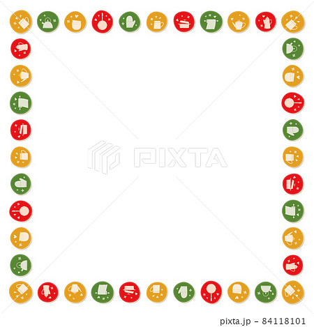 キッチン用品のワッペン風フレーム 正方形 84118101