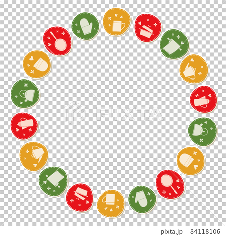 キッチン用品のワッペン風フレーム 丸 84118106