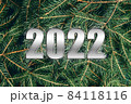 New Year's Christmas background of spruce flatley branches 2022 84118116