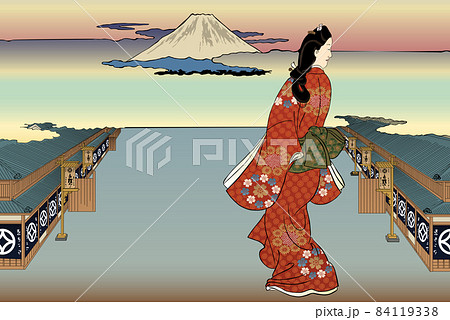 浮世絵　風景　その7＆見返り美人 84119338