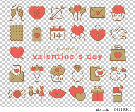 Valentine's day icon card 84119365