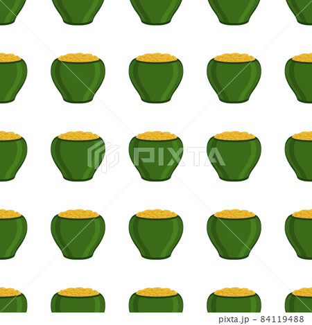 Illustration on theme Irish holiday St Patrick day, seamless pot of coins 84119488