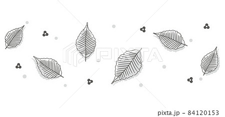 葉っぱイラスト 灰 のイラスト素材