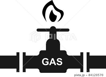 Gas control valve. Vector image isolated on a white background. 84120570