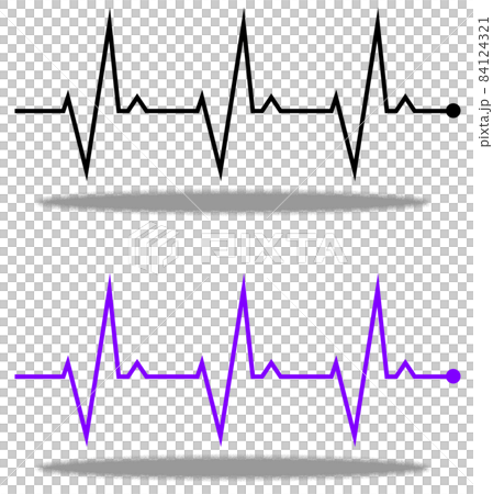波形で表す心電図のイラストのイラスト素材