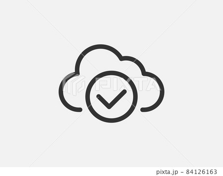 Technology icon vector cloud computing connection. Big data global server. Line design symbol. 84126163