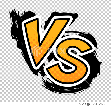 バトル 筆で囲んだvsの文字 対決 アメコミ風のイラスト素材
