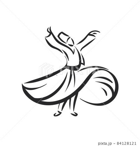 Dancing ethnic islamic dervish sufi in national cloth 84128121
