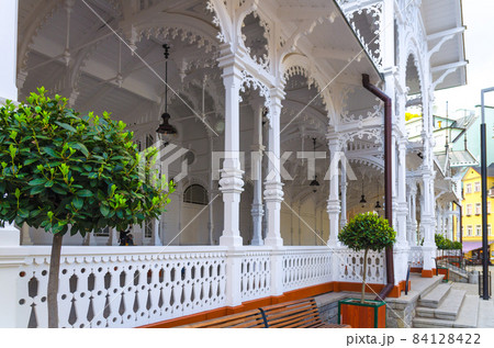The Market Colonnade Trzni kolonada wooden colonnade with hot springs in Karlovy Vary 84128422