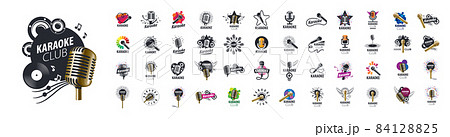 A set of vector Karaoke logos on a white background A set of vector Karaoke logos on a white background 84128825
