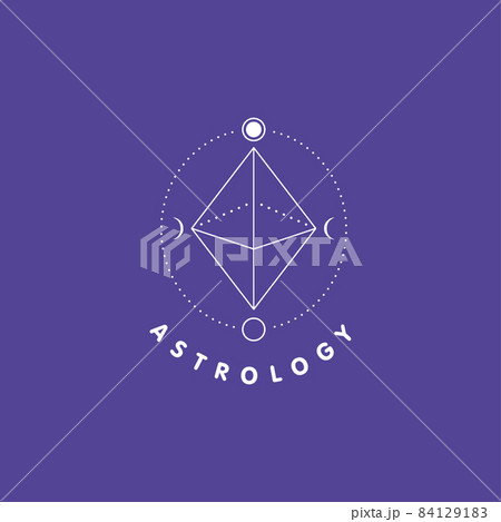 Astrology logo concept with moon phases on violet background Astrology logo concept with moon phases on violet background 84129183