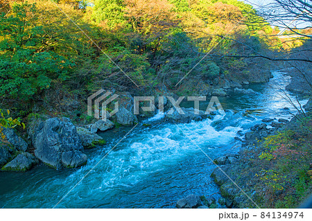 高津戸峡 高津戸渓谷 紅葉はじめ 秋の風景 高津戸峡 高津戸渓谷 紅葉はじめ 秋の風景 84134974