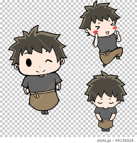 Part-time job illustration izakaya clerk boy 84136826